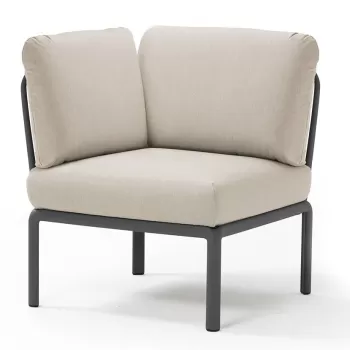 Element de colt Nardi Komodo 5 78cm cadru antracit perne gri Tech Panama imagine