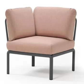 Element de colt Nardi Komodo 5 78cm cadru antracit perne roz quarzo imagine