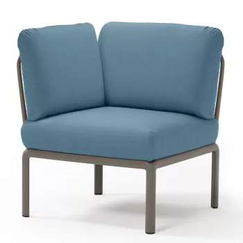 Element de colt Nardi Komodo 5 78cm cadru taupe perne albastru adriatic Sunbrella imagine