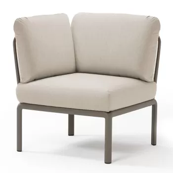 Element de colt Nardi Komodo 5 78cm cadru taupe perne gri Tech Panama imagine