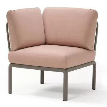 Element de colt Nardi Komodo 5 78cm cadru taupe perne roz quarzo imagine