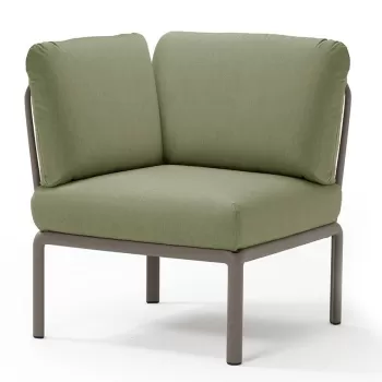 Element de colt Nardi Komodo 5 78cm cadru taupe perne verde giungla Sunbrella imagine