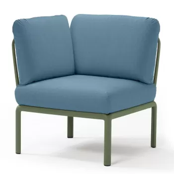 Element de colt Nardi Komodo 5 78cm cadru verde perne albastru adriatic Sunbrella imagine