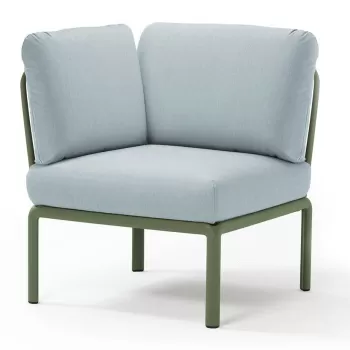 Element de colt Nardi Komodo 5 78cm cadru verde perne bleu ghiaccio Sunbrella imagine