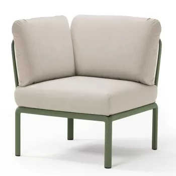 Element de colt Nardi Komodo 5 78cm cadru verde perne gri Tech Panama imagine