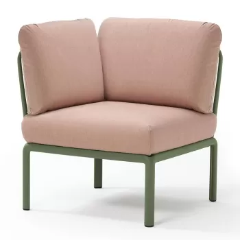 Element de colt Nardi Komodo 5 78cm cadru verde perne roz quarzo imagine