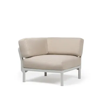 Element de colt Nardi Maximo cadru alb Gesso perne alb Perla Sunbrella imagine