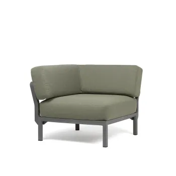 Element de colt Nardi Maximo cadru gri Basalto perne verde Timo Sunbrella imagine