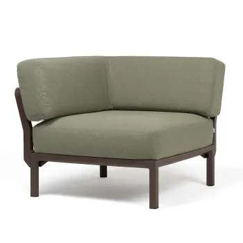 Element de colt Nardi Maximo cadru maro Terra perne verde Timo Sunbrella imagine