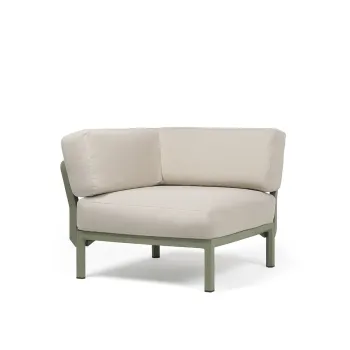 Element de colt Nardi Maximo cadru verde Cactus perne alb Perla Sunbrella imagine