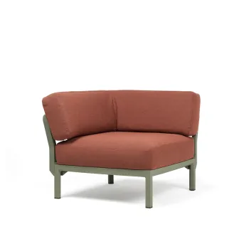 Element de colt Nardi Maximo cadru verde Cactus perne maro Cannella Sunbrella imagine