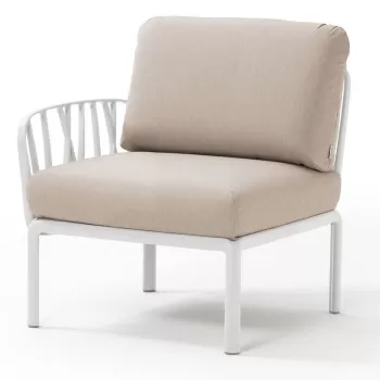 Element terminal Nardi Komodo 5 72cm dreapta/stanga cadru alb perne canvas Sunbrella imagine