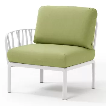 Element terminal Nardi Komodo 5 72cm dreapta/stanga cadru alb perne verde avocado Sunbrella imagine