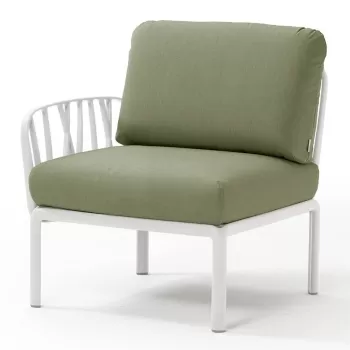 Element terminal Nardi Komodo 5 72cm dreapta/stanga cadru alb perne verde giungla Sunbrella imagine