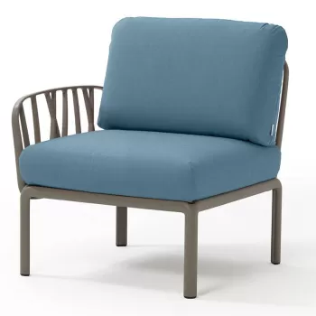 Element terminal Nardi Komodo 5 72cm dreapta/stanga cadru taupe perne albastru adriatic Sunbrella imagine