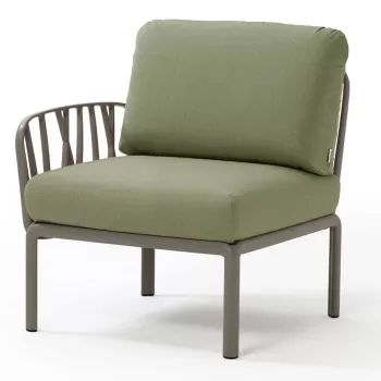 Element terminal Nardi Komodo 5 72cm dreapta/stanga cadru taupe perne verde giungla Sunbrella imagine