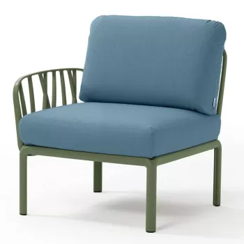 Element terminal Nardi Komodo 5 72cm dreapta/stanga cadru verde perne albastru adriatic Sunbrella imagine