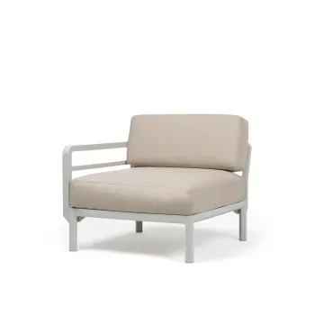 Element terminal Nardi Maximo cadru alb Gesso perne alb Perla Sunbrella imagine