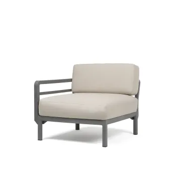 Element terminal Nardi Maximo cadru gri Basalto perne alb Perla Sunbrella imagine