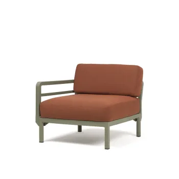 Element terminal Nardi Maximo cadru verde Cactus perne maro Cannella Sunbrella imagine