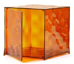 Etajera modulara cu usa Kartell Optic design Patrick Jouin 40x40x41cm maro imagine