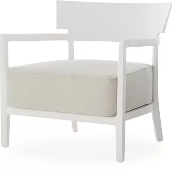 Fotoliu exterior Kartell Cara Mat Outdoor design Philippe Starck & Sergio Schito cadru alb mat perne alb imagine