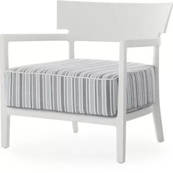 Fotoliu exterior Kartell Cara Mat Outdoor design Philippe Starck & Sergio Schito cadru alb mat perne dungi verzi imagine