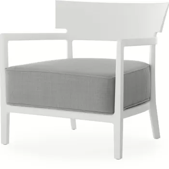 Fotoliu exterior Kartell Cara Mat Outdoor design Philippe Starck & Sergio Schito cadru alb mat perne gri imagine