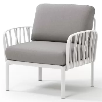 Fotoliu exterior Nardi Komodo cadru alb perne gri komodo imagine