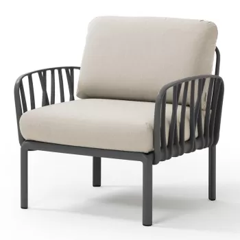 Fotoliu exterior Nardi Komodo cadru antracit perne gri Tech panama imagine