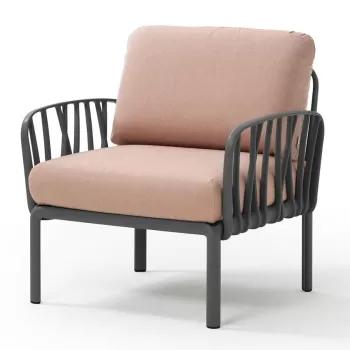 Fotoliu exterior Nardi Komodo cadru antracit perne rosu quarzo imagine