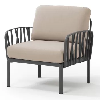 Fotoliu exterior Nardi Komodo cadru taupe perne canvas Sunbrella imagine