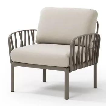 Fotoliu exterior Nardi Komodo cadru taupe perne gri Tech panama imagine