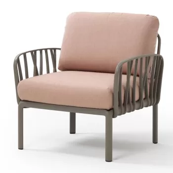 Fotoliu exterior Nardi Komodo cadru taupe perne rosu quarzo imagine