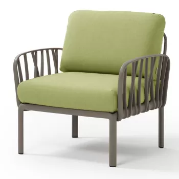 Fotoliu exterior Nardi Komodo cadru taupe perne verde avocado Sunbrella imagine