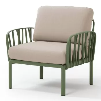 Fotoliu exterior Nardi Komodo cadru verde agave perne canvas Sunbrella imagine