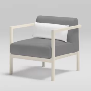 Fotoliu exterior Point Origin cadru crem aluminiu textil gri G2 1252 imagine