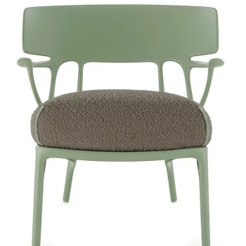 Fotoliu Kartell A.I. Lounge design Philippe Starck cadru gri perna Boucle Grey imagine