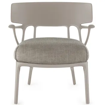 Fotoliu Kartell A.I. Lounge design Philippe Starck cadru gri perna Panamino Basic Grey imagine