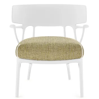 Fotoliu Kartell A.I. Lounge design Philippe Starck cadru verde perna Texture Yellow imagine