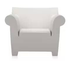 Fotoliu Kartell Bubble design Philippe Starck alb zinc imagine
