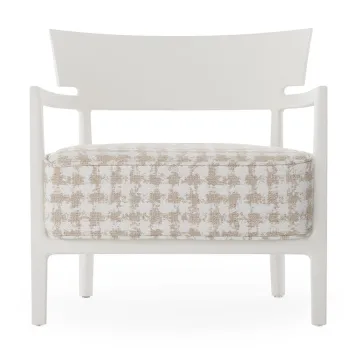 Fotoliu Kartell Cara Mat design Philippe Starck & Sergio Schito cadru alb perna Fancy White-Beige imagine