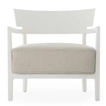 Fotoliu Kartell Cara Mat design Philippe Starck & Sergio Schito cadru alb perna Solid White-Beige imagine