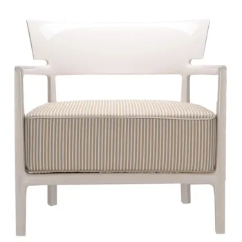Fotoliu Kartell Cara Outdoor design Philippe Starck & Sergio Schito cadru Ivory perna Beige imagine