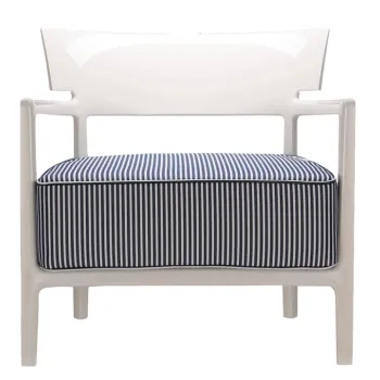 Fotoliu Kartell Cara Outdoor design Philippe Starck & Sergio Schito cadru Ivory perna Blue imagine
