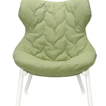 Fotoliu Kartell Foliage design Patricia Urquiola cadru alb perna Trevira Green imagine