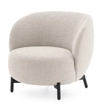 Fotoliu Kartell Lunam design Patricia Urquiola tapiterie Curly alb imagine