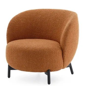 Fotoliu Kartell Lunam design Patricia Urquiola tapiterie Curly orange imagine
