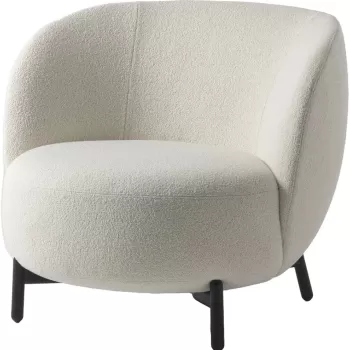 Fotoliu Kartell Lunam design Patricia Urquiola tapiterie Orsetto Alb imagine