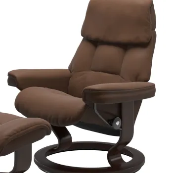 Fotoliu recliner Stressless Ruby M Classic baza Brown stain tapiterie piele Batick Warm Brown imagine